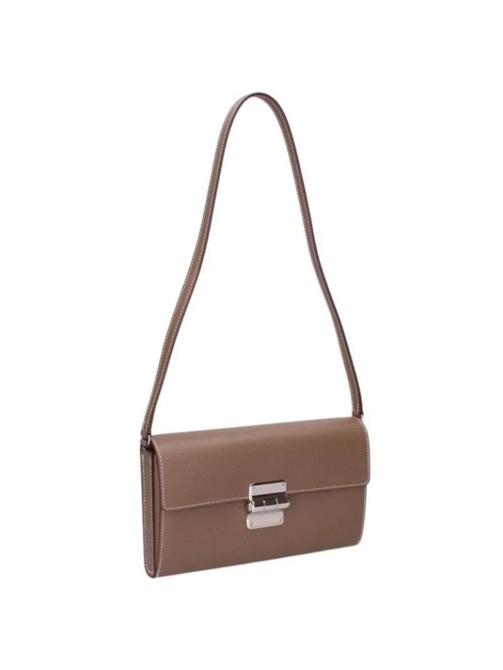 Hermes Charnier Tougo Etoupe Madame Leather Shoulder